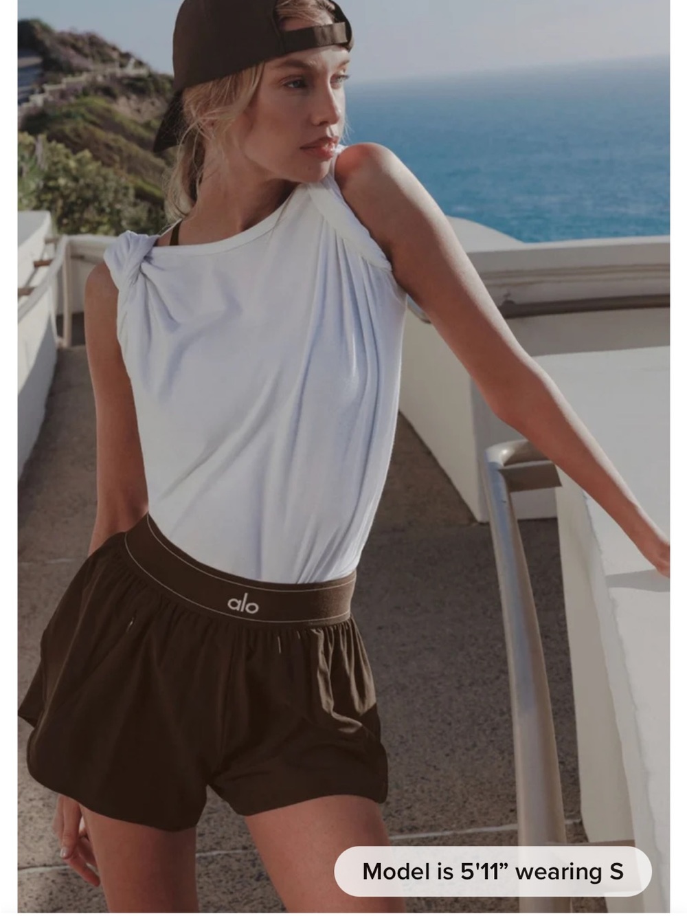 ALO Yoga Match Point Shorts Espresso Brown XXS NWT NEW